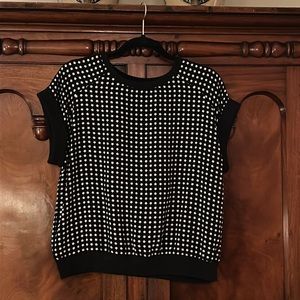 Mittoshop black and white star print top